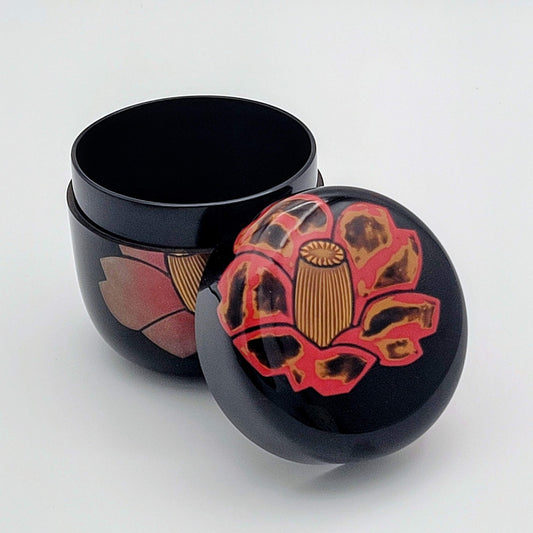 Camellia usucha natsume 椿紋薄茶器 Oshita Kosen