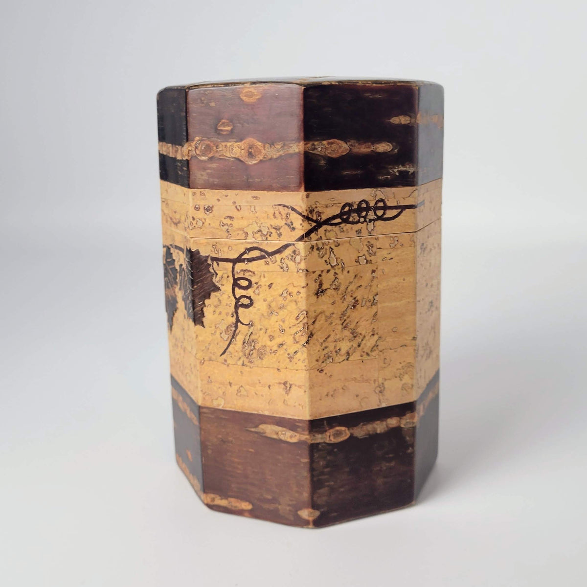 Japanse theebus chazutsu - Sakura Kawa - Druivenmotief - Driedelige Set