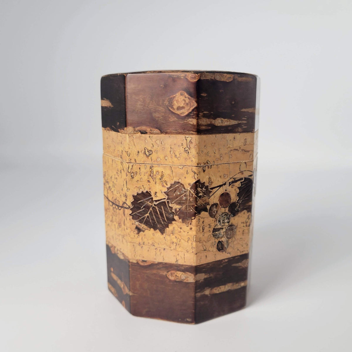 Japanse theebus chazutsu - Sakura Kawa - Druivenmotief - Driedelige Set