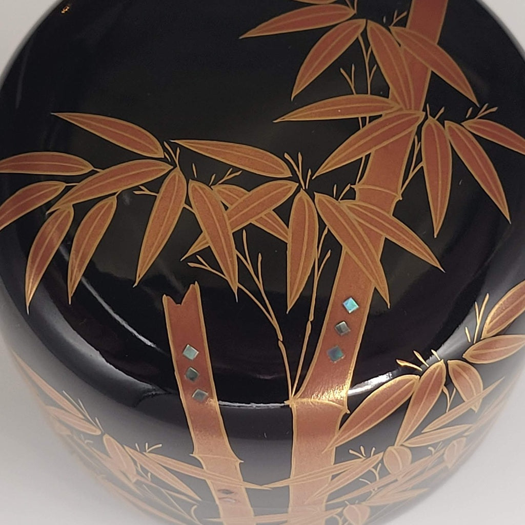 Japanse tea caddy Shuchiku maki-e 朱竹蒔絵 Murayama Yōhō