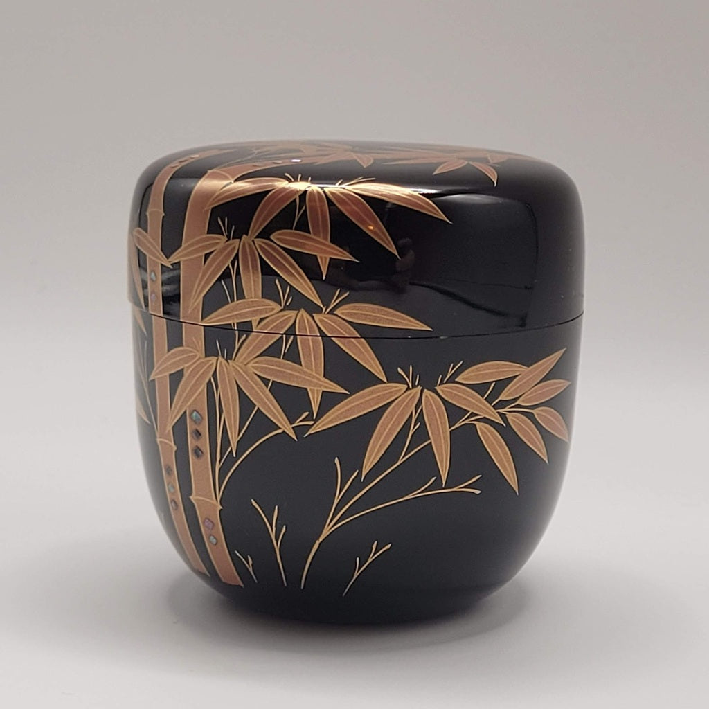 Japanse tea caddy Shuchiku maki-e 朱竹蒔絵 Murayama Yōhō