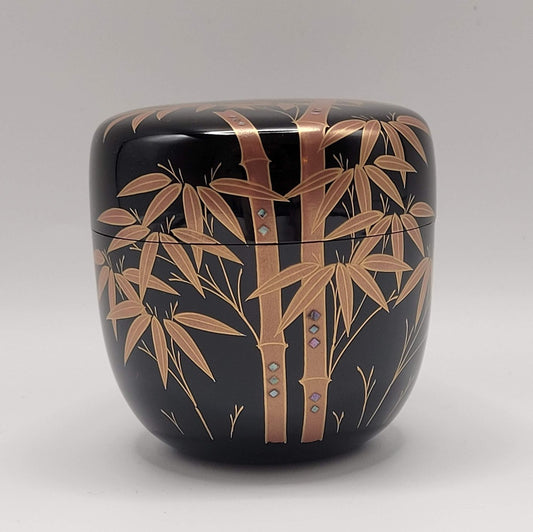 Japanse tea caddy Shuchiku maki-e 朱竹蒔絵 Murayama Yōhō