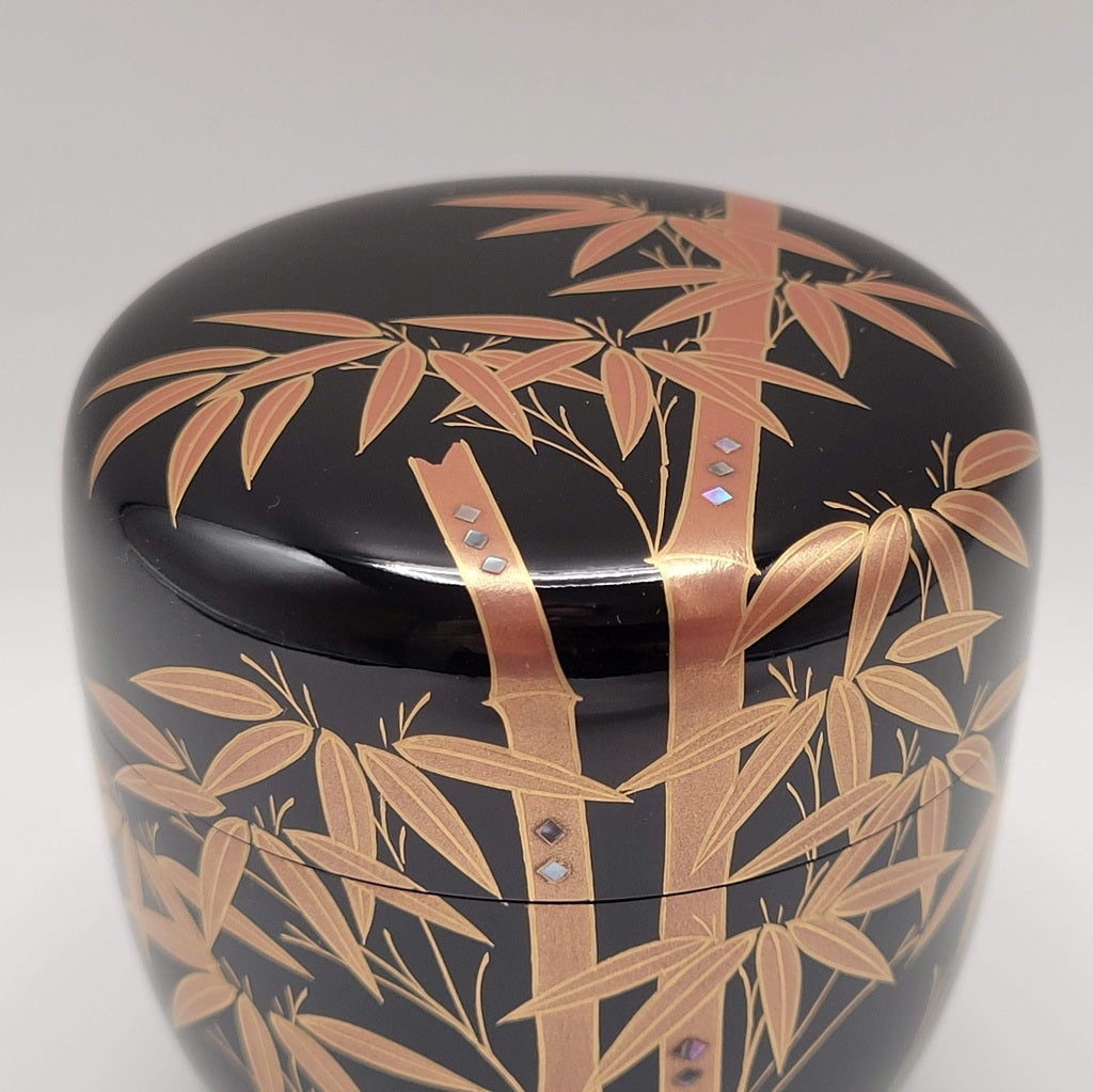 Japanse tea caddy Shuchiku maki-e 朱竹蒔絵 Murayama Yōhō