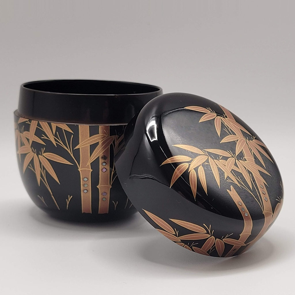 Japanse tea caddy Shuchiku maki-e 朱竹蒔絵 Murayama Yōhō