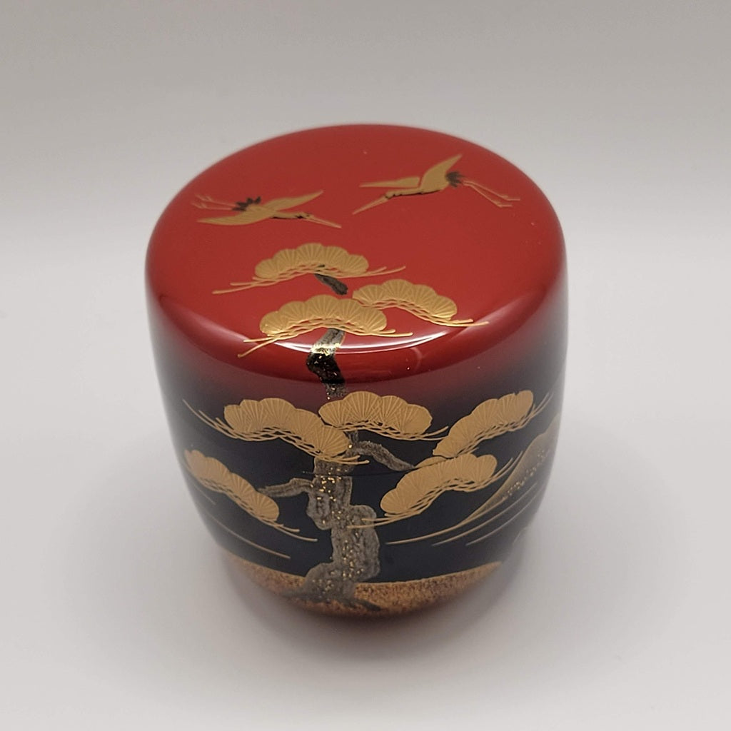 Japanese Tea Caddy Itsukō-zan 逸香山 Hōraizan-motief with gold Nakamura Sōetsu