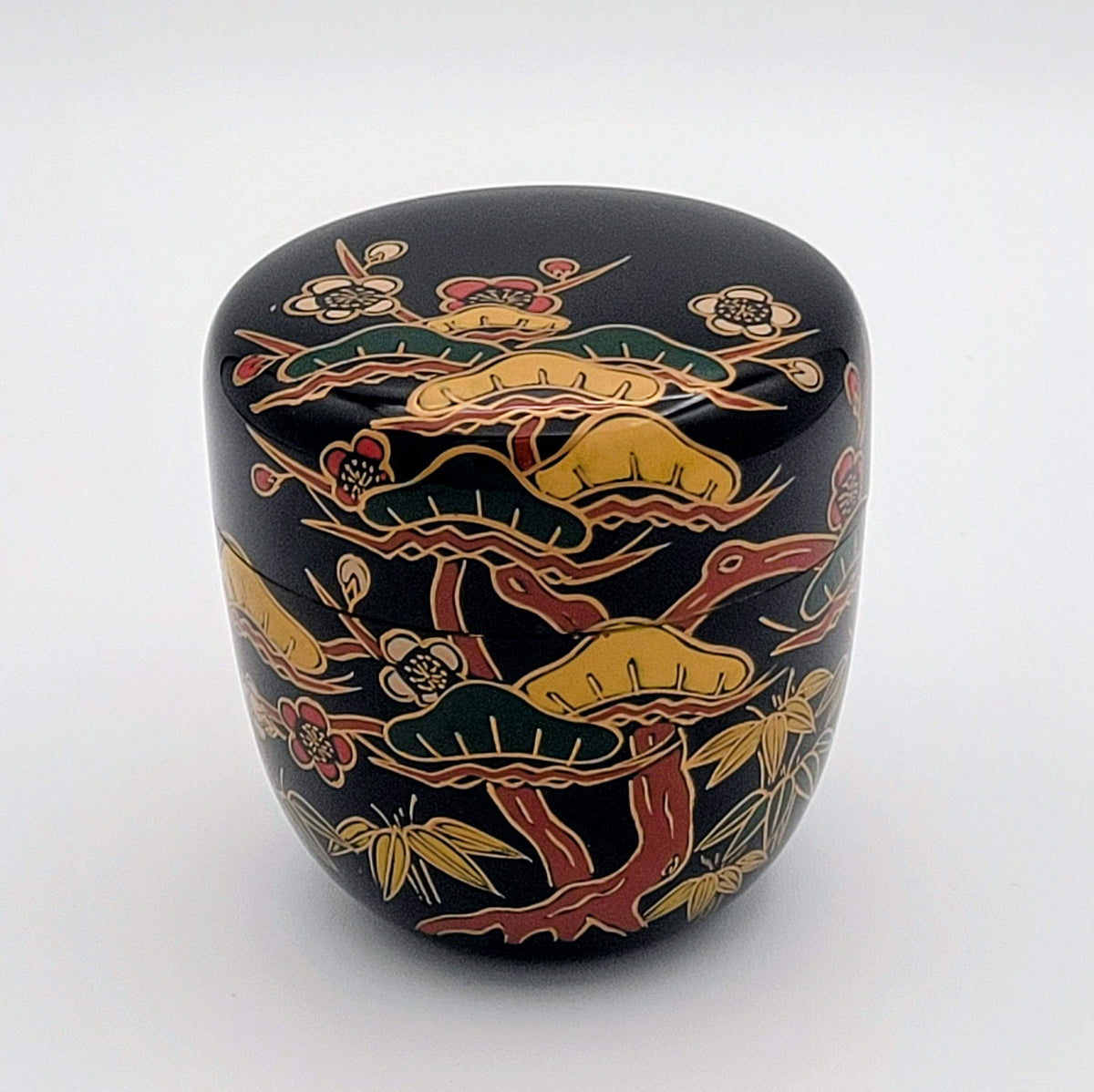 Matcha natsume with Shochikubai motif 松竹梅 Sakata Minetosh