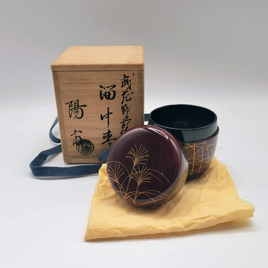 Matcha natsume Musashino maki-e 武蔵野蒔絵 Okamoto Yōsai 岡本陽斎