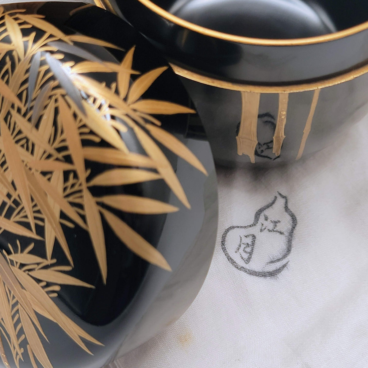 Japanse natsume Chiku maki-e 竹蒔絵 Kōgetsu