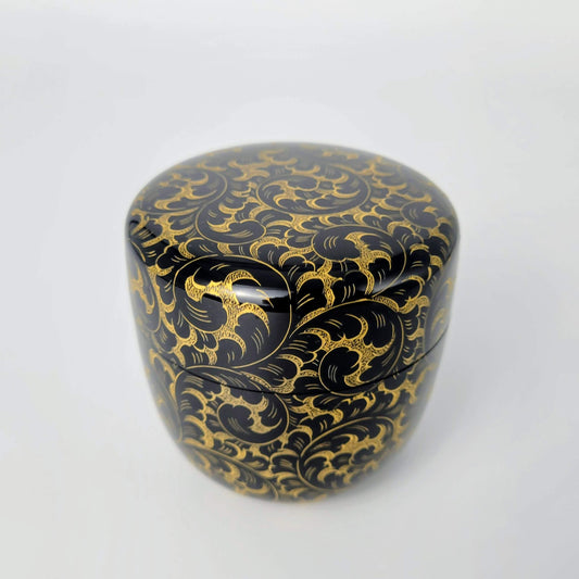 Japanse natsume matcha karakusa chinkin  唐草沈金棗 Maeshi Shigeo